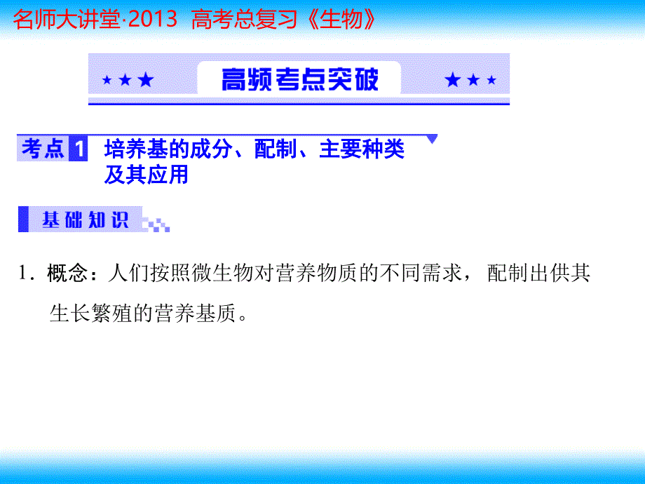 中考生物总复习重点课件微生物的实验室培养文档资料_第3页