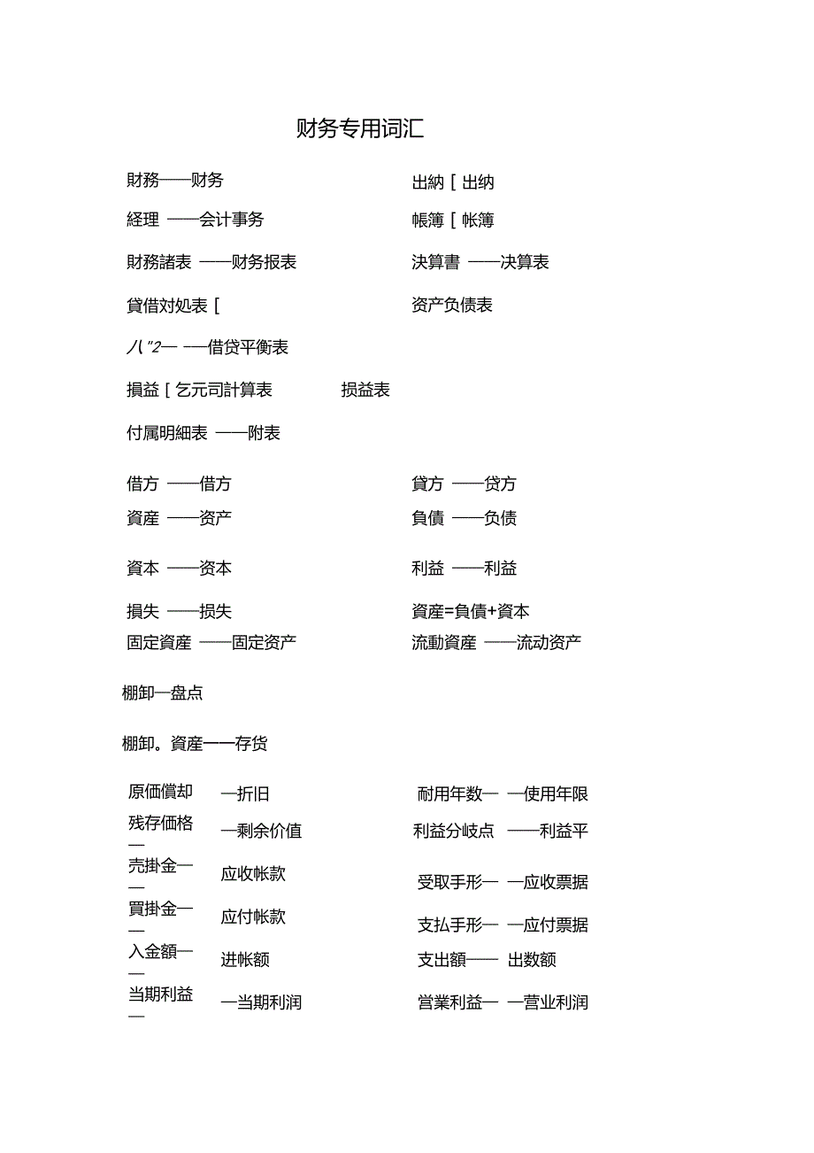 日语财务用语_第1页