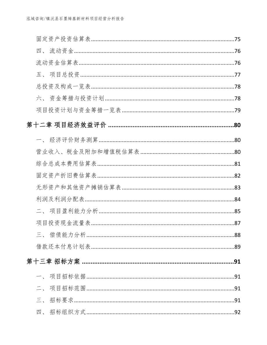 镇沅县石墨烯基新材料项目经营分析报告_范文模板_第5页