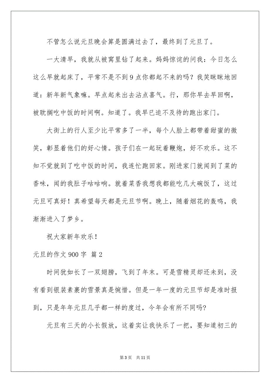 元旦的作文900字四篇_第3页