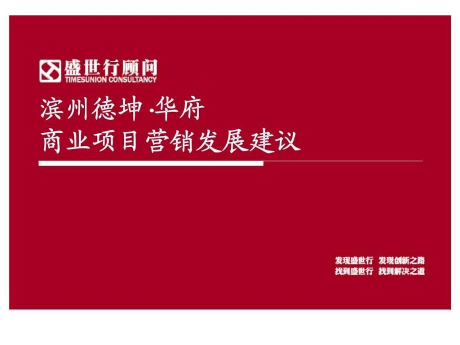 滨州德坤华府商业项目营销发展建议_第1页