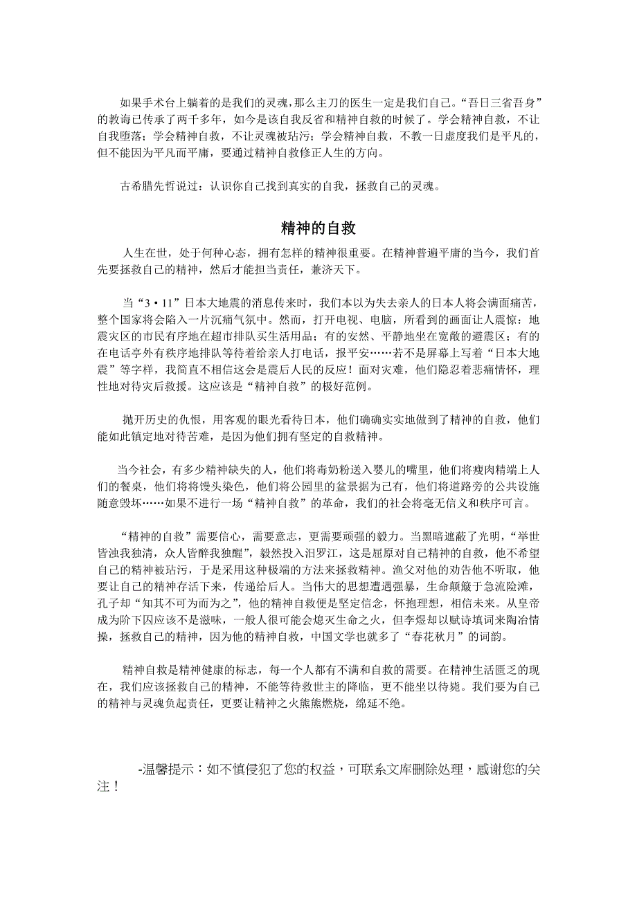 高中作文-精神的自救_第4页