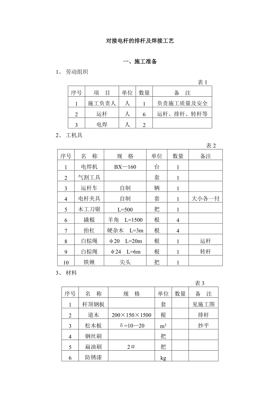 对接电杆的排杆及焊接工艺_第1页