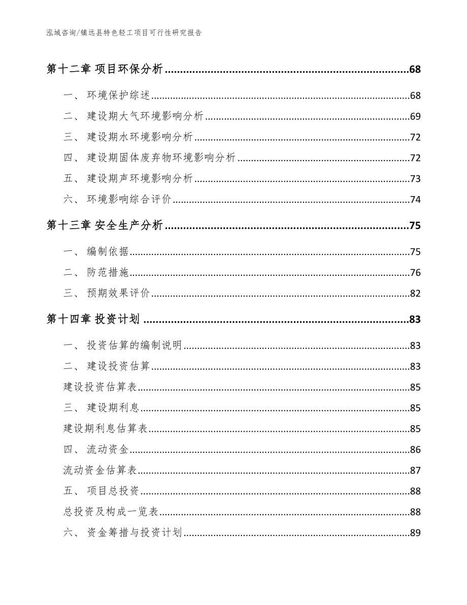 镇远县特色轻工项目可行性研究报告【模板范本】_第5页