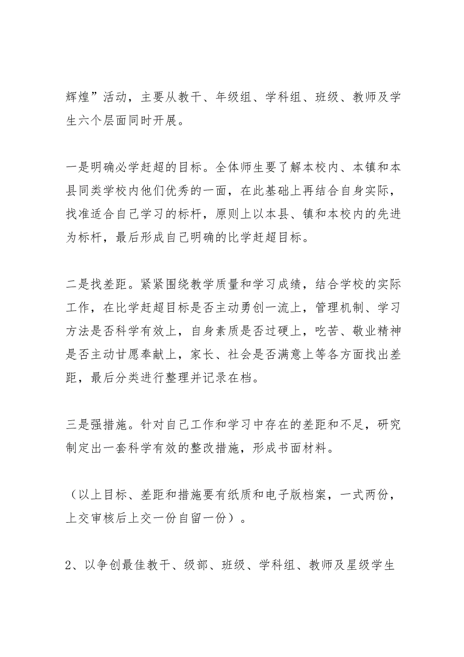 最佳树标杆找差距活动方案5大全_第2页