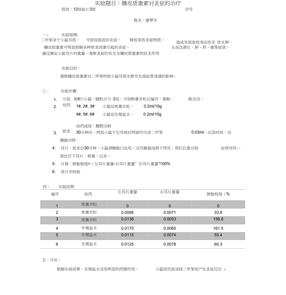 5.糖皮质激素对炎症的治疗实验报告_第1页