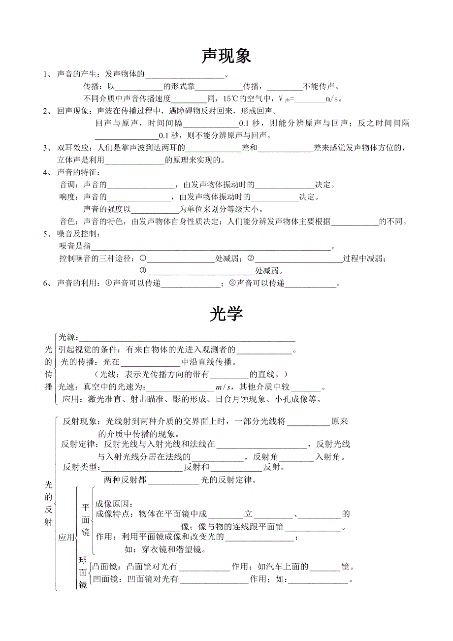 物理基础知识声热光电磁通讯复习要点_第1页