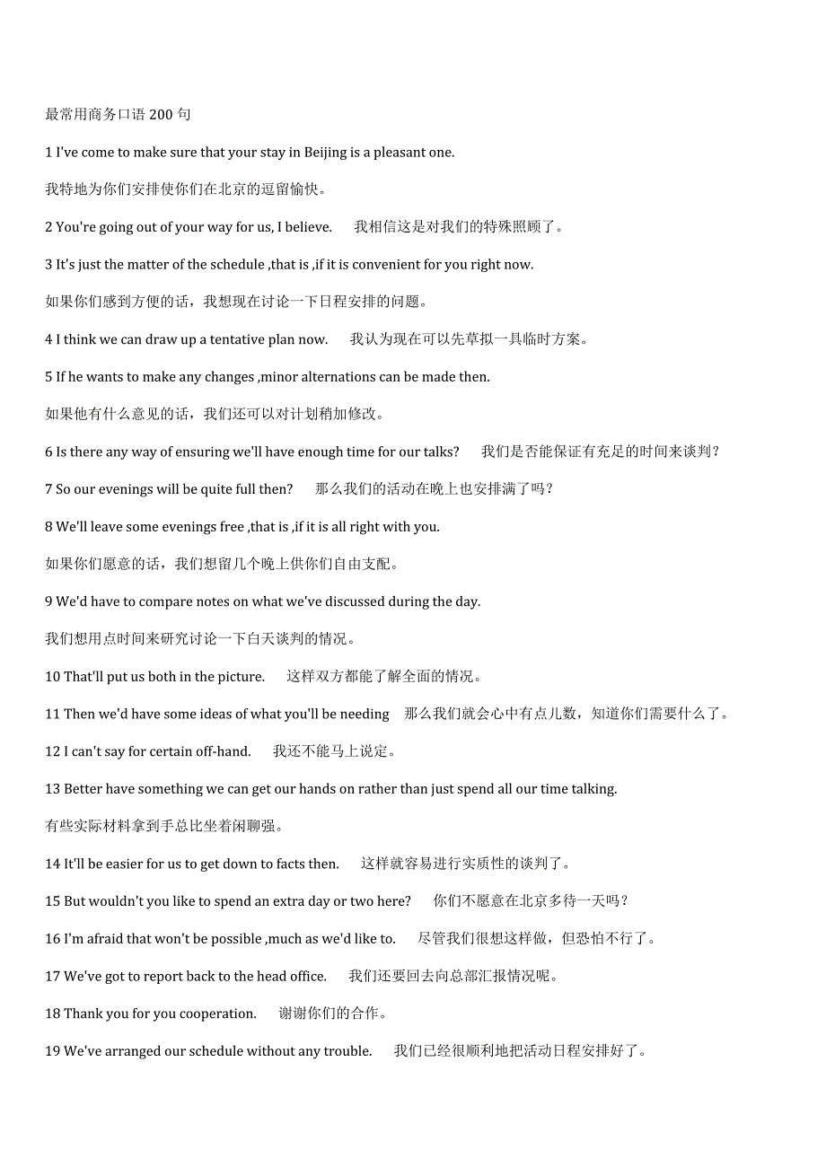 常用经典商务口语200句_第1页