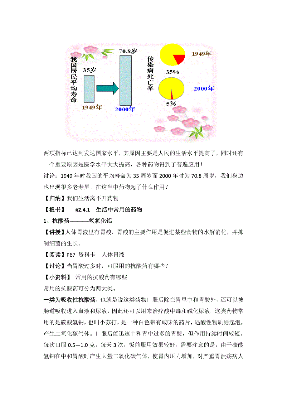 苏教版高中化学选修一2.4造福人类健康的化学药物教案_第2页