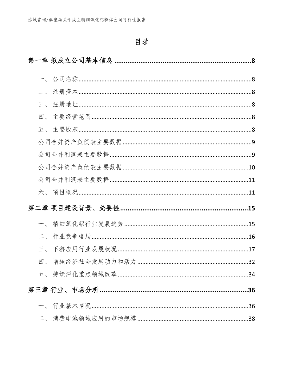 秦皇岛关于成立精细氧化铝粉体公司可行性报告范文_第2页