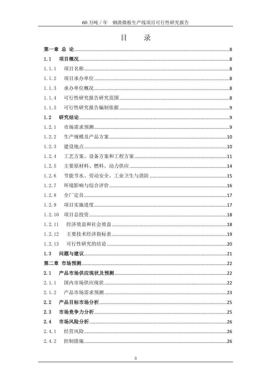 60万吨=年钢渣微粉生产线项目的可行性研究报告.doc_第3页