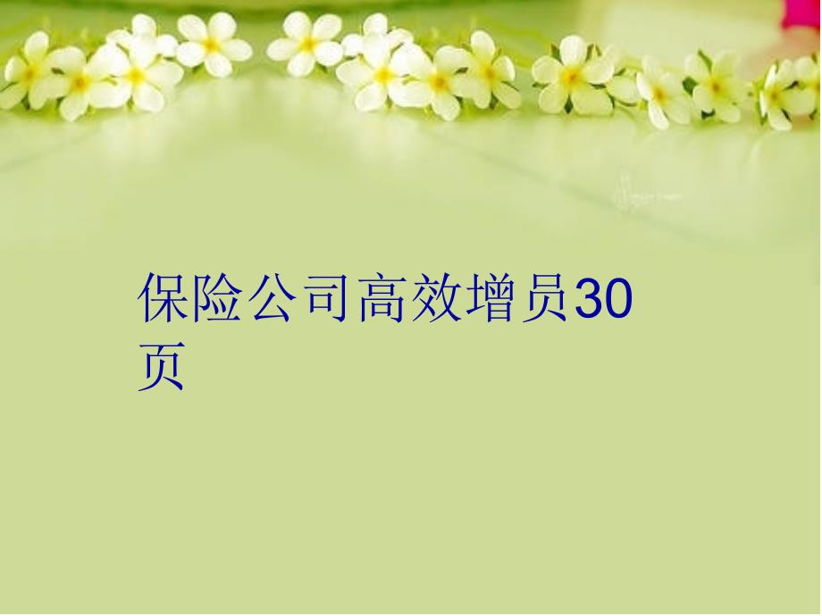 保险公司高效增员30页资料讲解_第1页