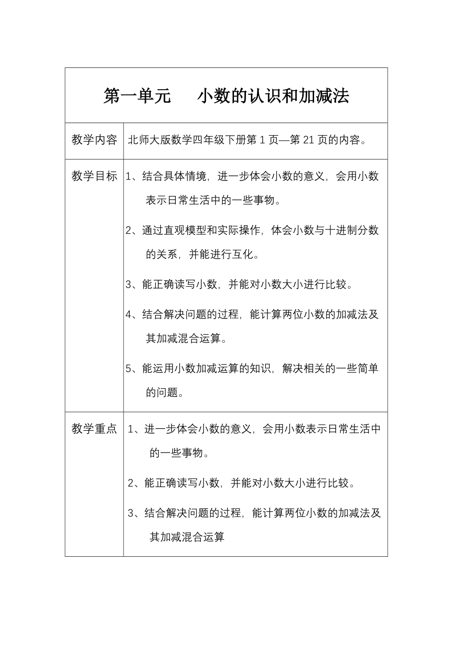 北师大版四年级下册数学全册精品教案集[1]_第2页