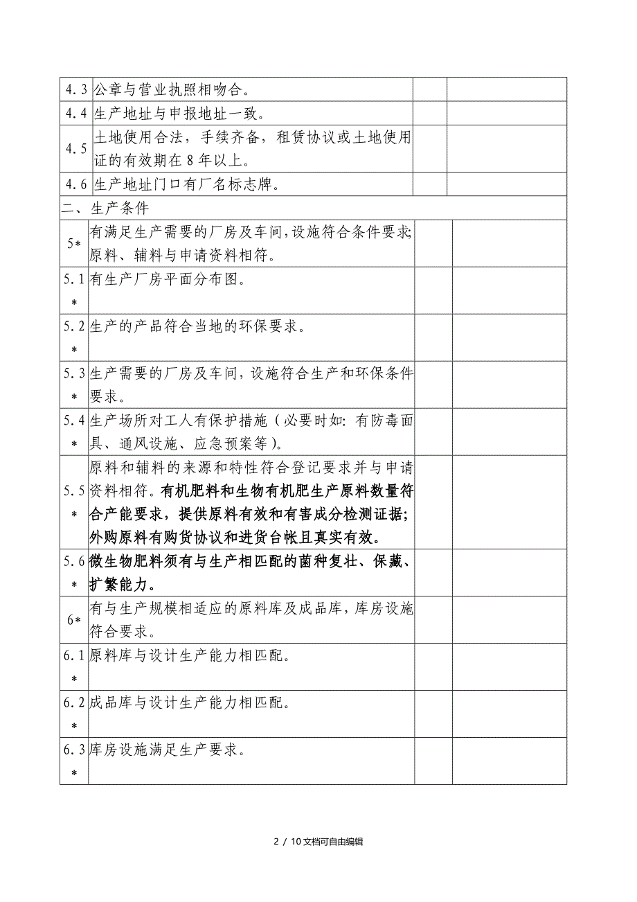 肥料登记生产企业考核表(新_第2页