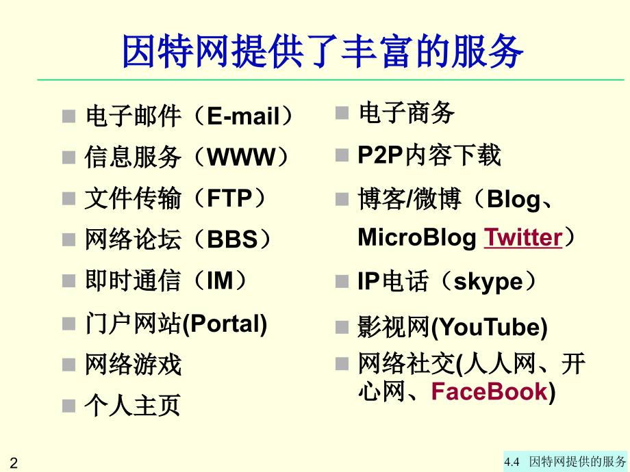 大学计算机信息技术：第4章4-4 因特网提供的服务_第2页