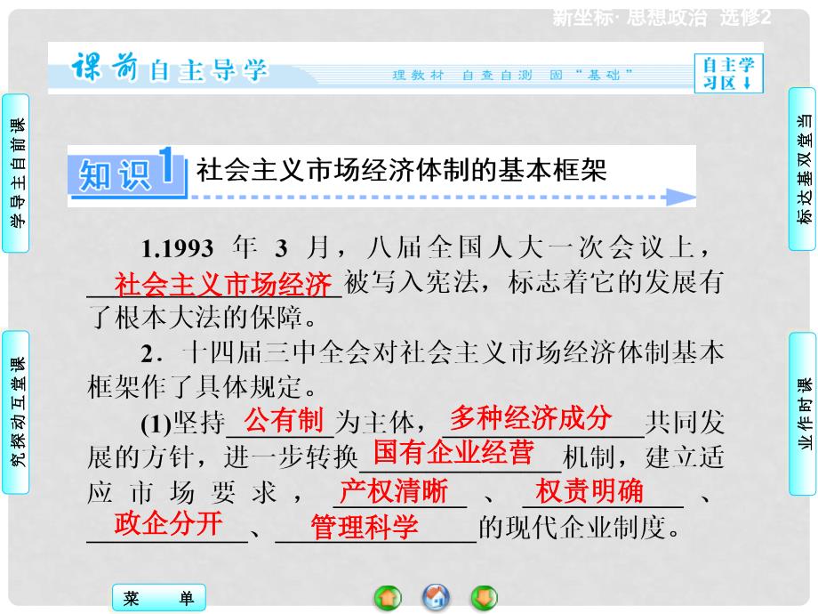 高中政治 专题5.3 建立社会主义市场经济体制同步备课课件 新人教版选修2_第2页