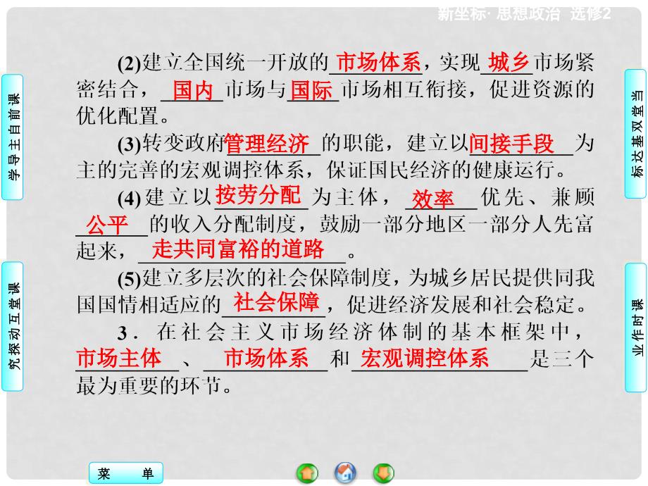 高中政治 专题5.3 建立社会主义市场经济体制同步备课课件 新人教版选修2_第3页