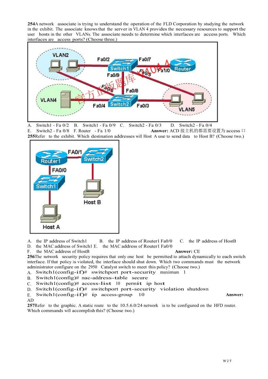 CCNA201108WORD题库V104.4(下)_第2页