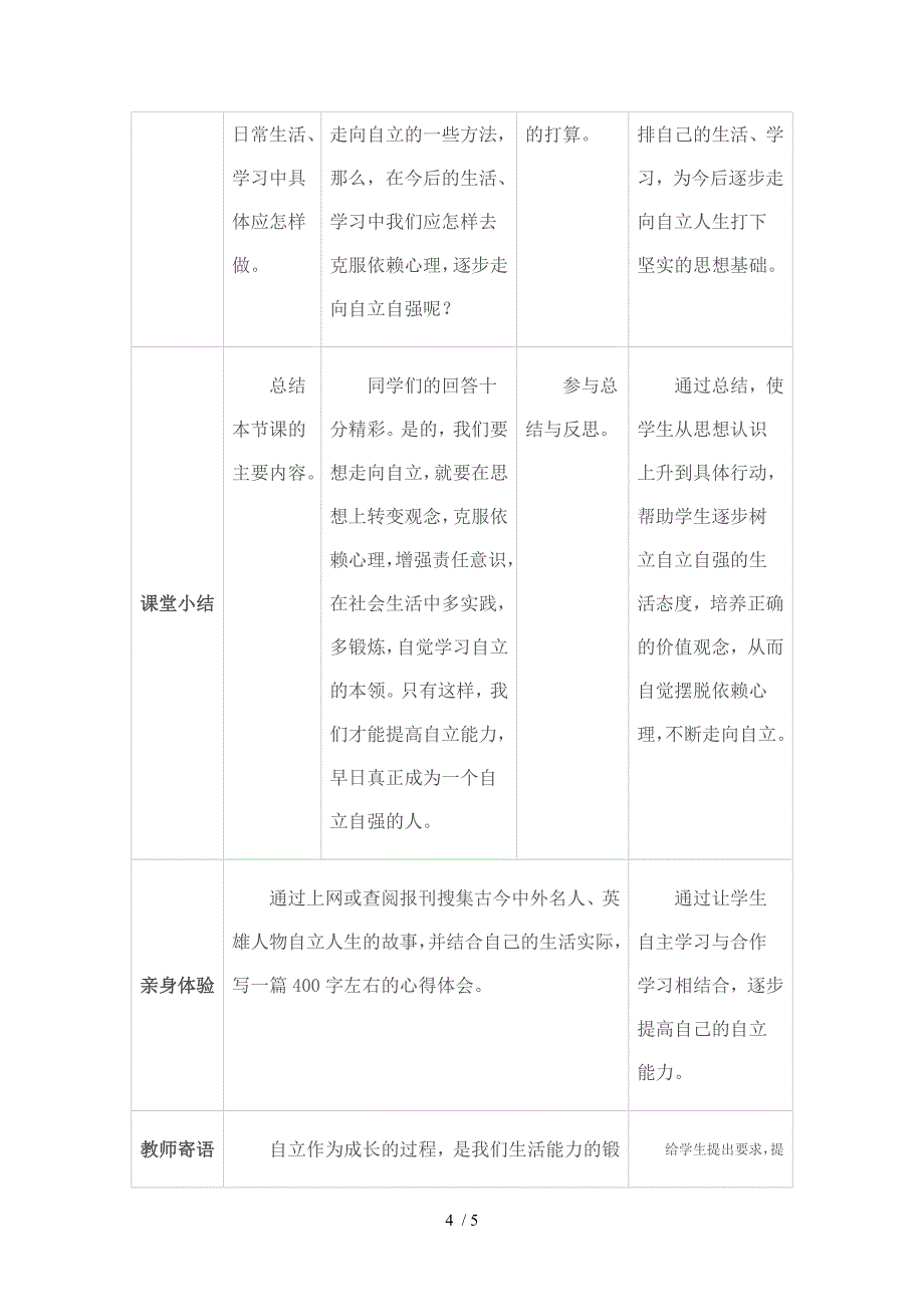 告别依赖走向自立教学设计_第4页