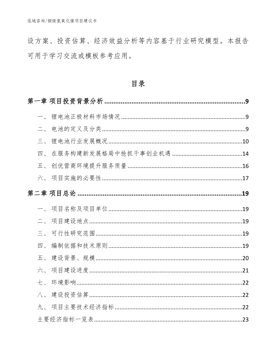 铜陵氢氧化镍项目建议书【模板范文】_第3页