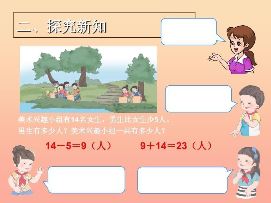 2022秋二年级数学上册 第2单元 100以内的加法和减法（例5解决问题）课件 新人教版_第5页