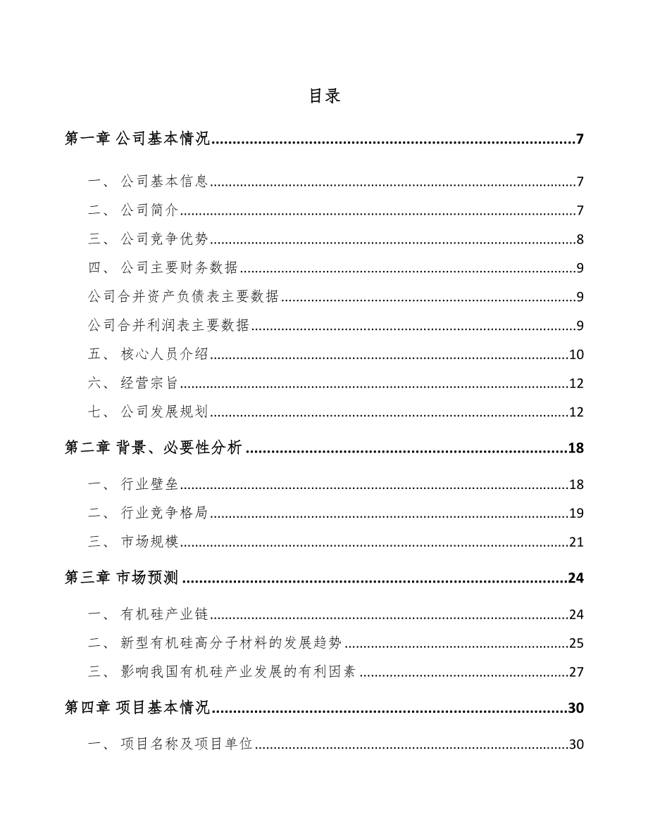 银川有机硅项目可行性研究报告_第1页