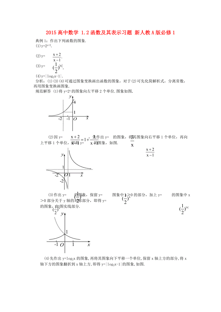 2015高中数学1.2函数及其表示习题新人教A版必修1_第1页