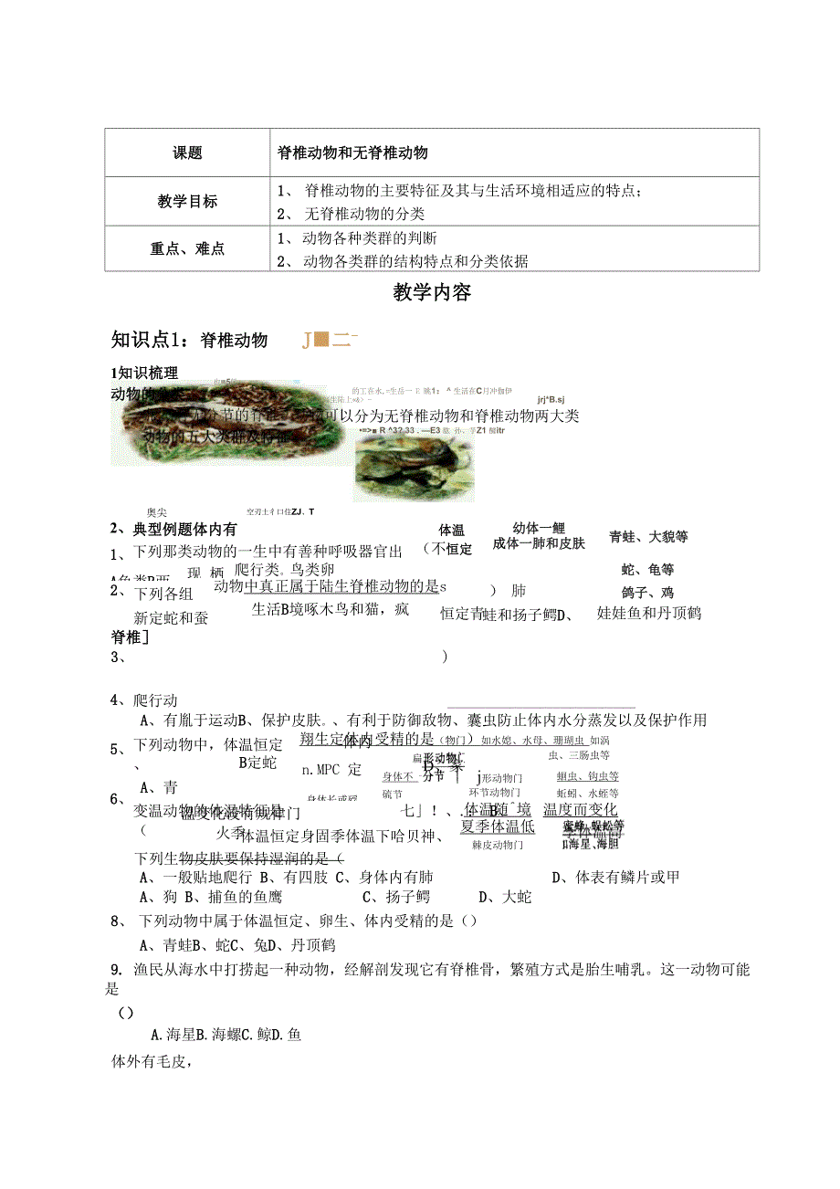 脊椎动物和无脊椎动物_第1页