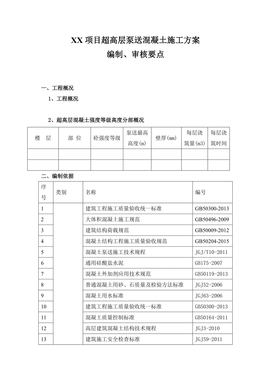 超高层混凝土泵送施工、防水施工方案编制要点_第1页