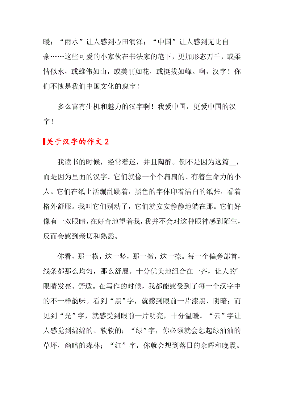 2022关于汉字的作文15篇_第2页