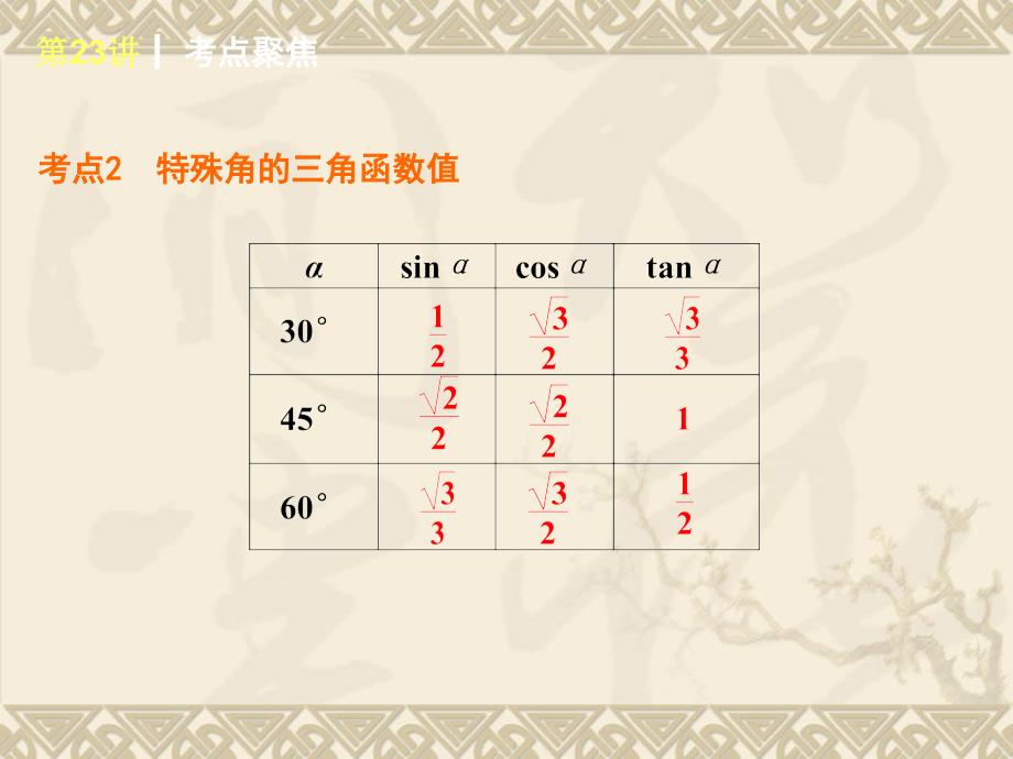 2015年人教版版数学专题复习第23讲锐角三角函数_第3页