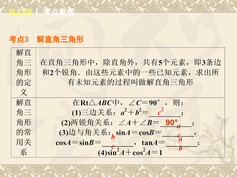 2015年人教版版数学专题复习第23讲锐角三角函数_第4页