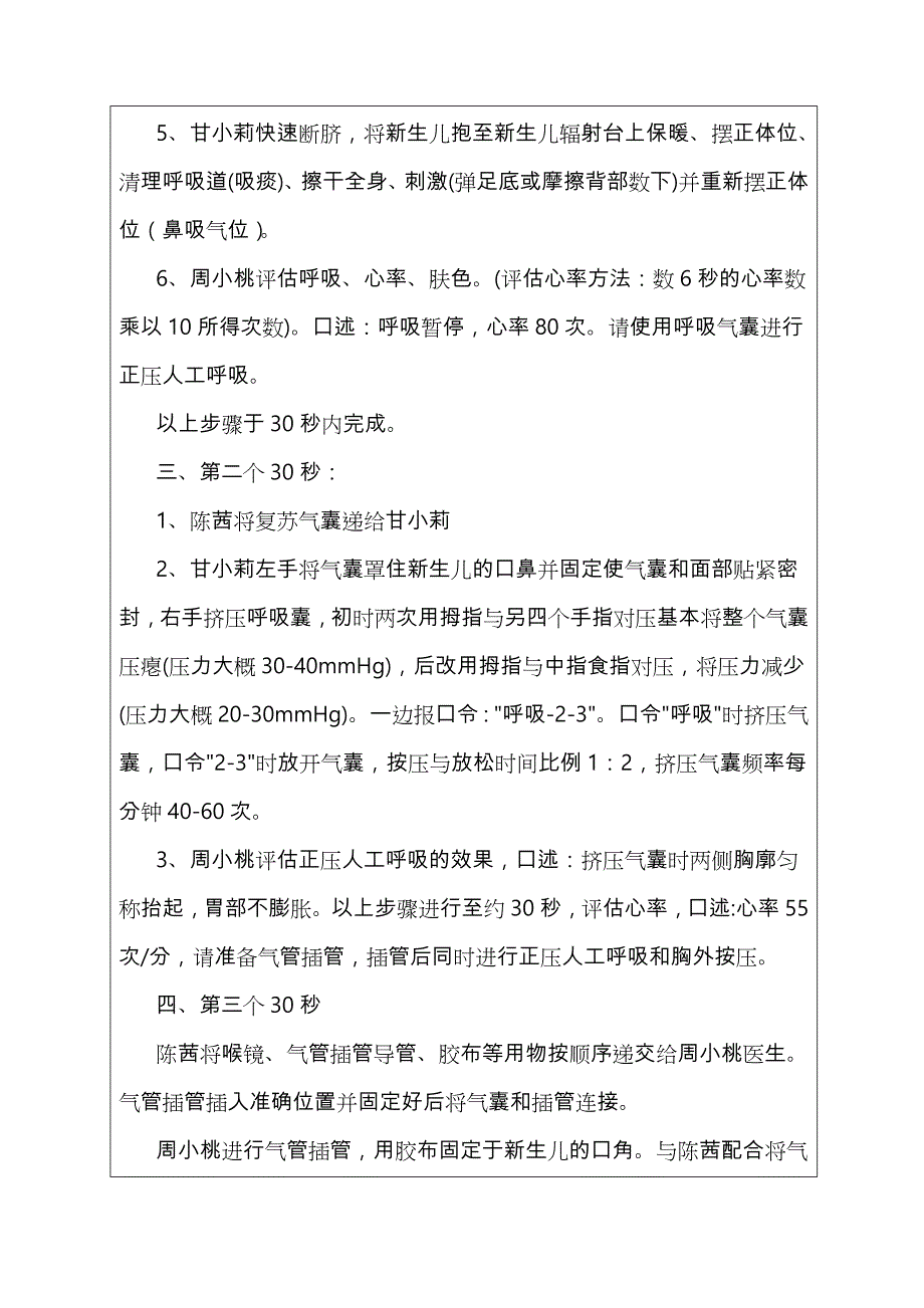 生儿窒息复苏抢救流程演练_第3页