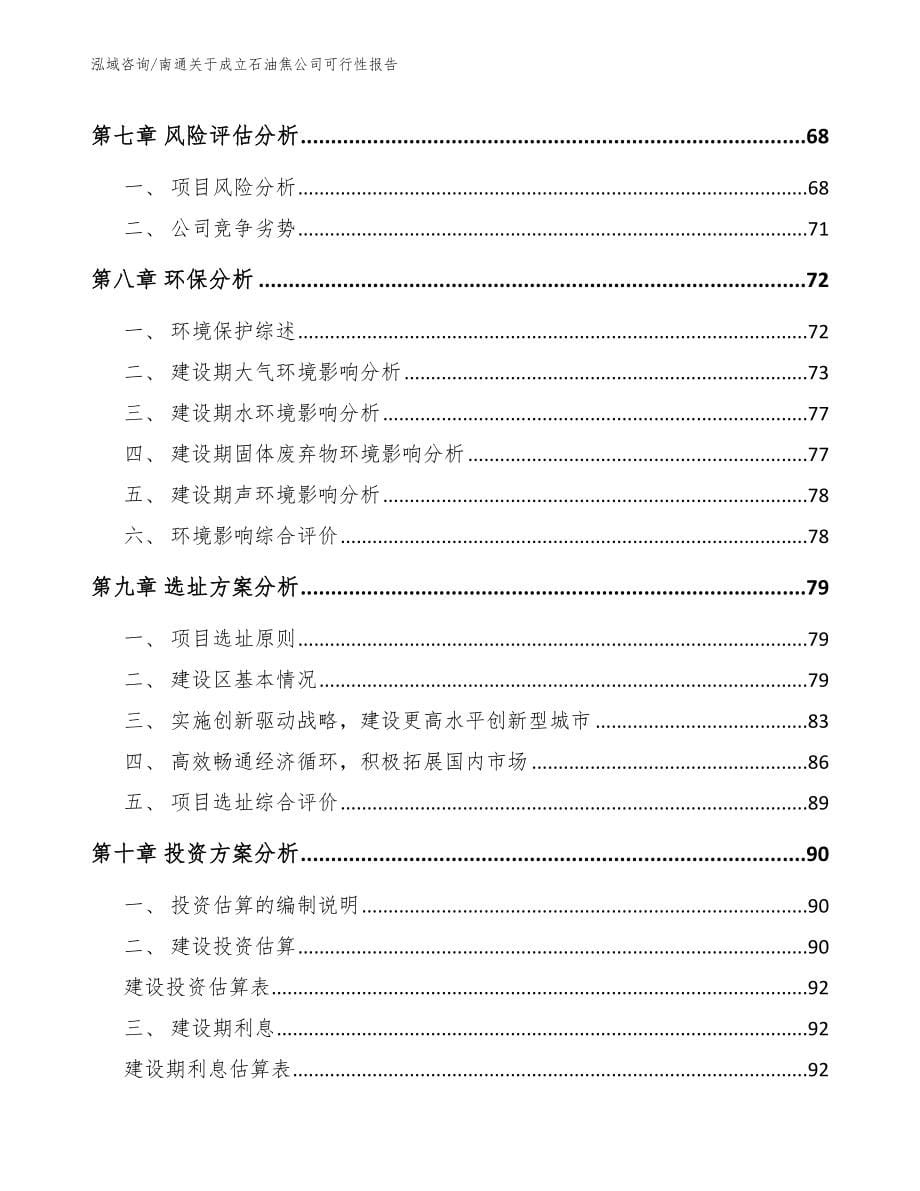 南通关于成立石油焦公司可行性报告_第5页