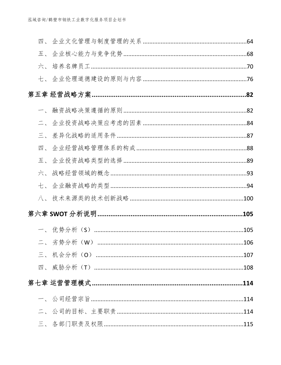 鹤壁市钢铁工业数字化服务项目企划书模板范本_第4页