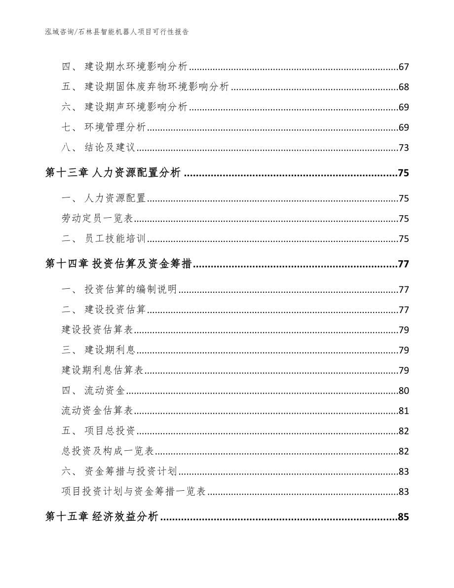 石林县智能机器人项目可行性报告（模板）_第5页