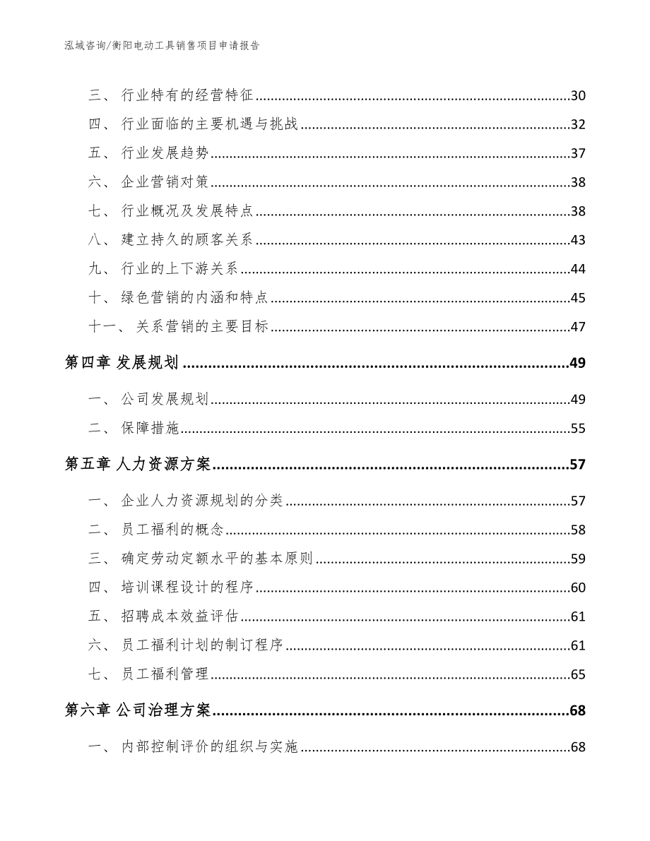 衡阳电动工具销售项目申请报告（参考模板）_第3页