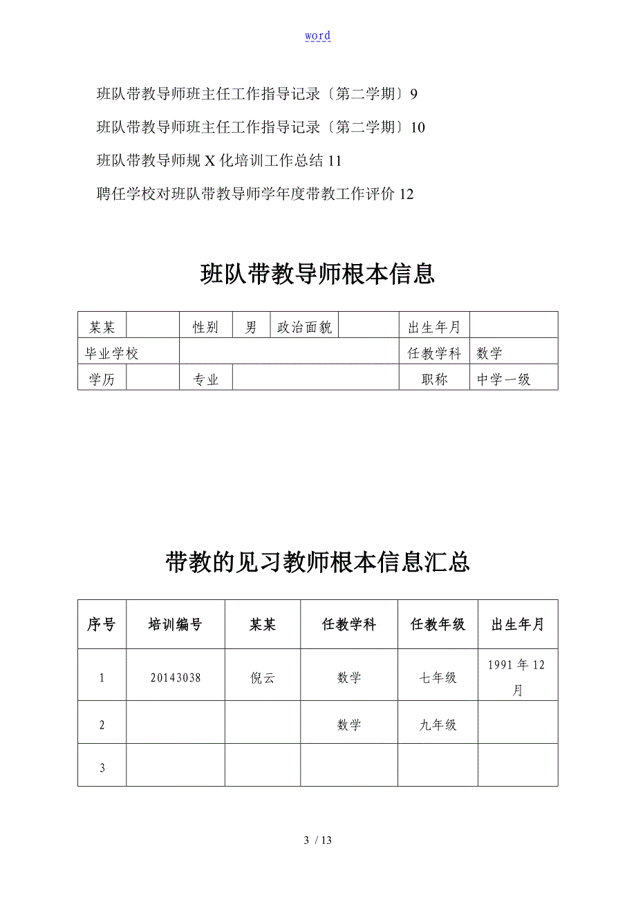 浦东新区见习教师要求规范化培训聘任学校班主任带教导师资料袋_第3页