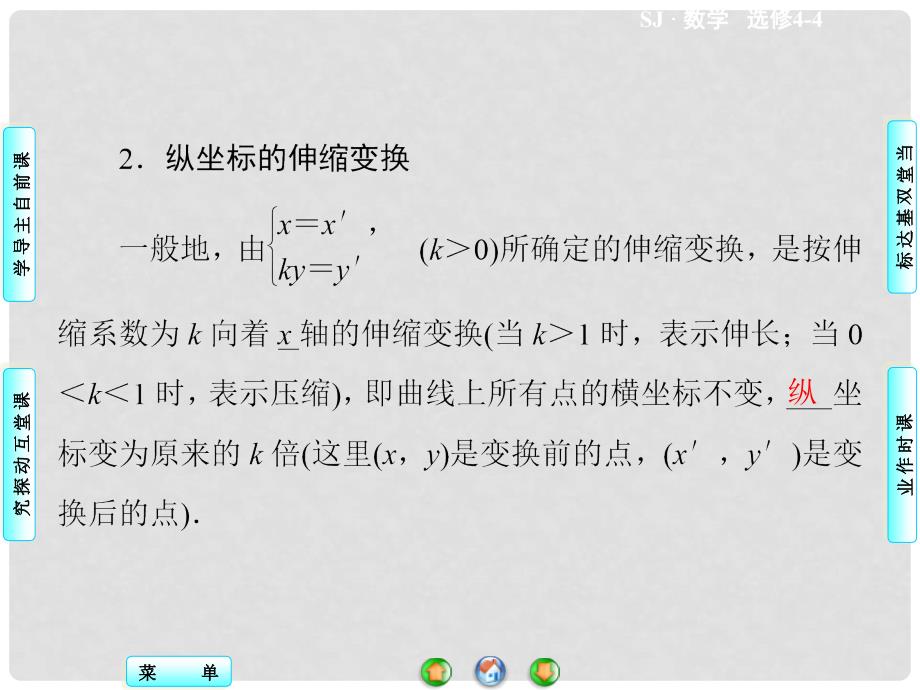 高中数学 4.3.2 平面直角坐标系中的伸缩变换同步备课课件 苏教版选修44_第3页