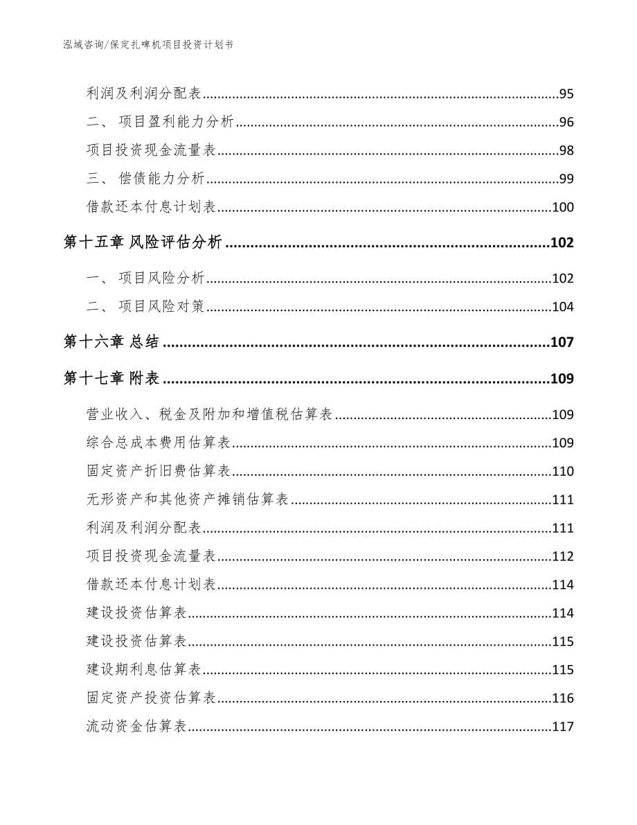 保定扎啤机项目投资计划书（模板范本）_第5页