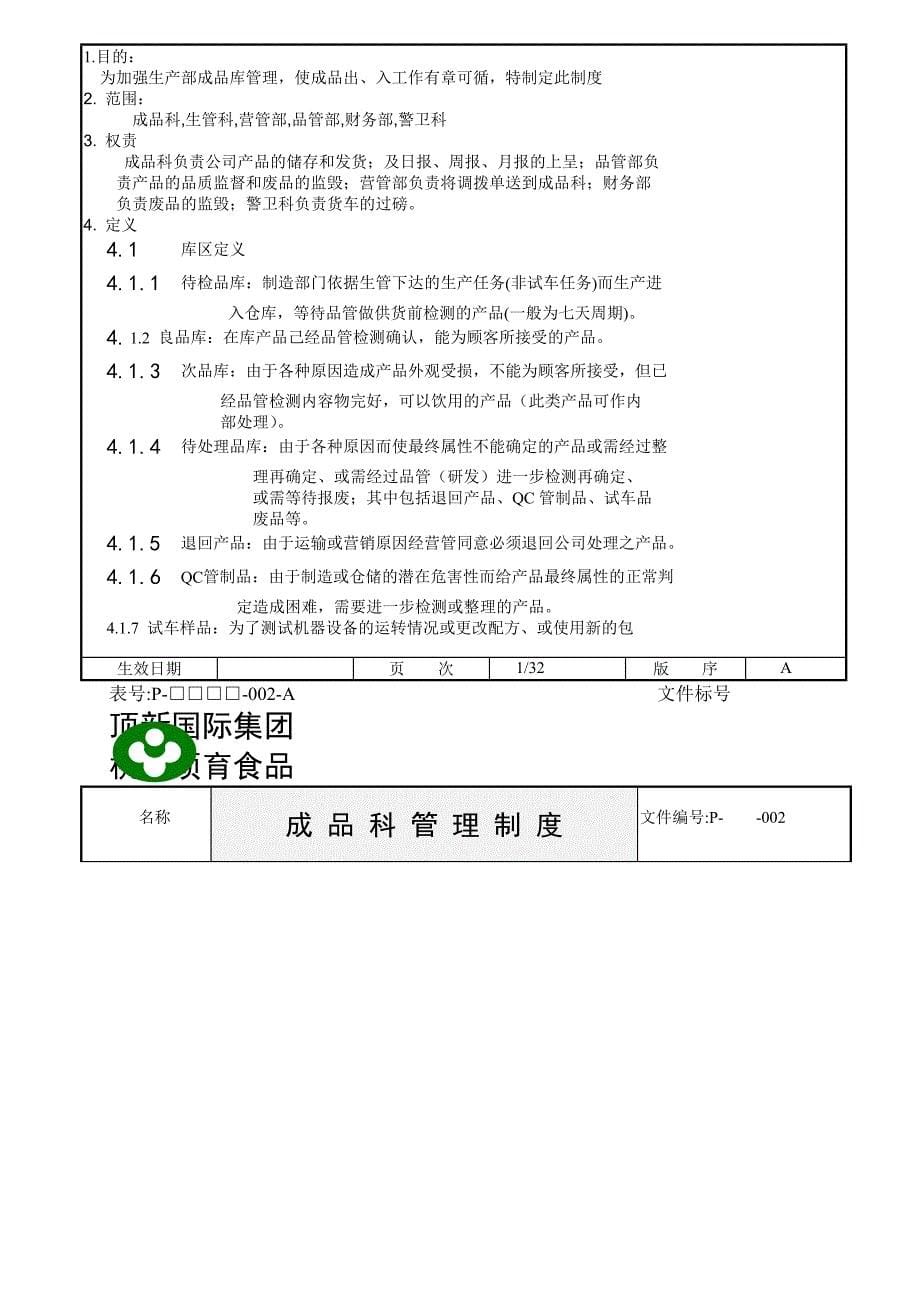 顶新食品成品仓管理规划手册_第5页