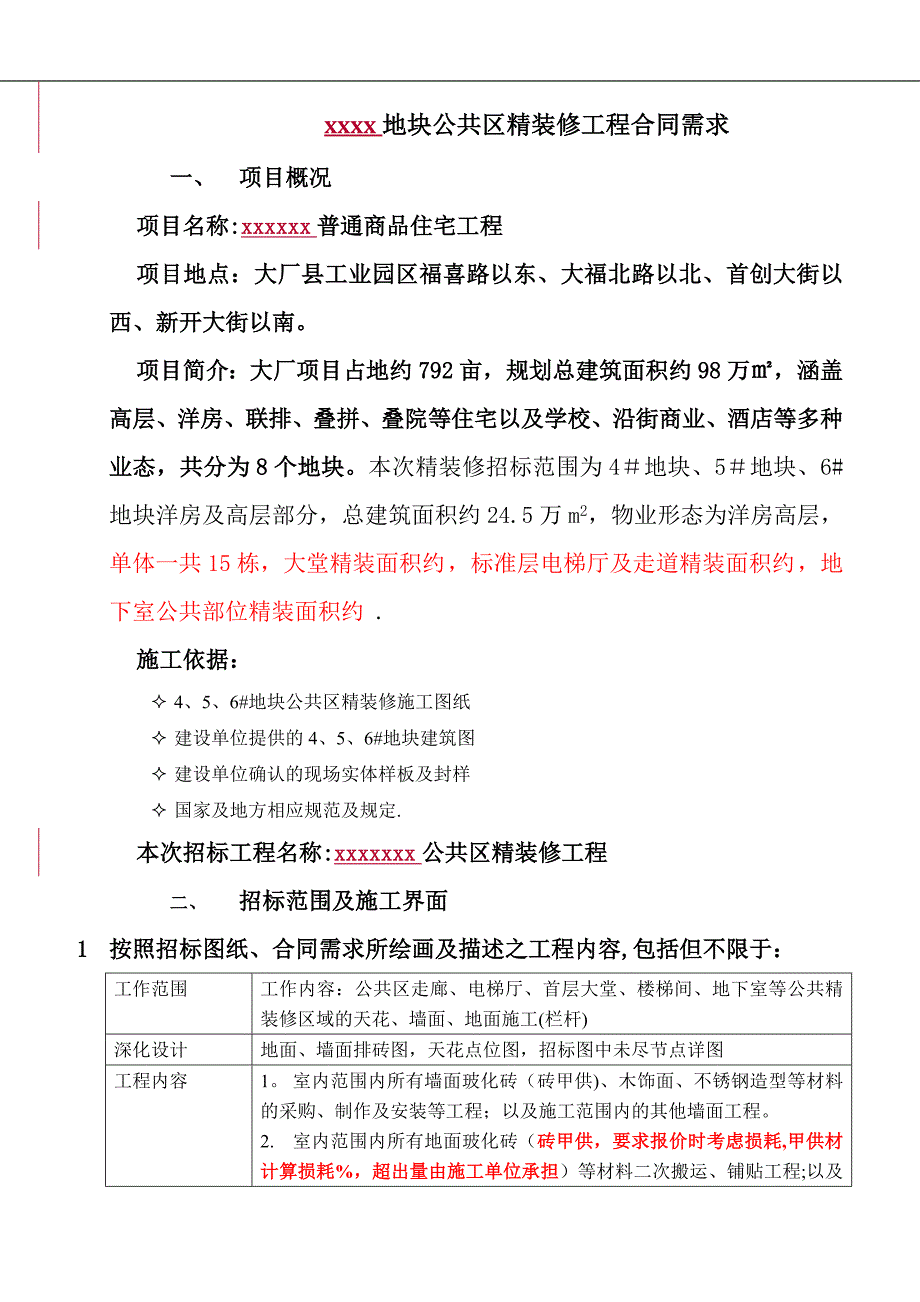 房地产公共区域精装修要求明细_第1页