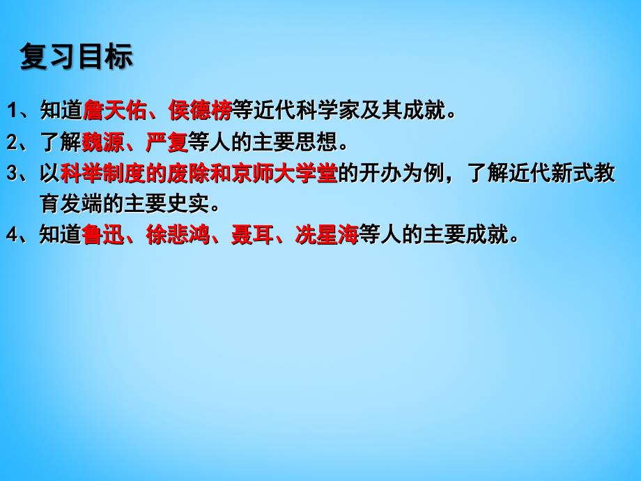 中考历史第一轮考点冲刺复习八上第七单元科学技术与思想课件_第2页