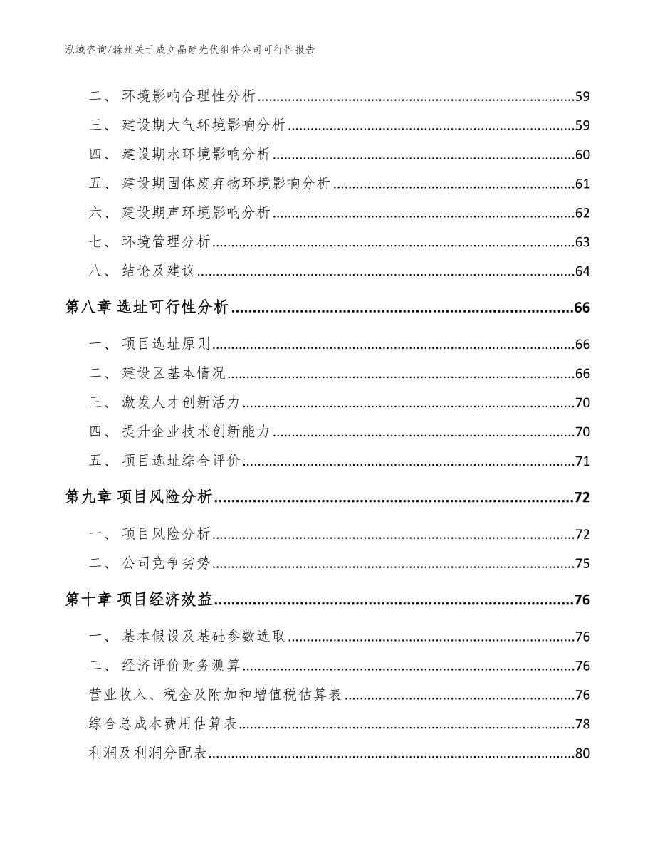 滁州关于成立晶硅光伏组件公司可行性报告模板参考_第5页