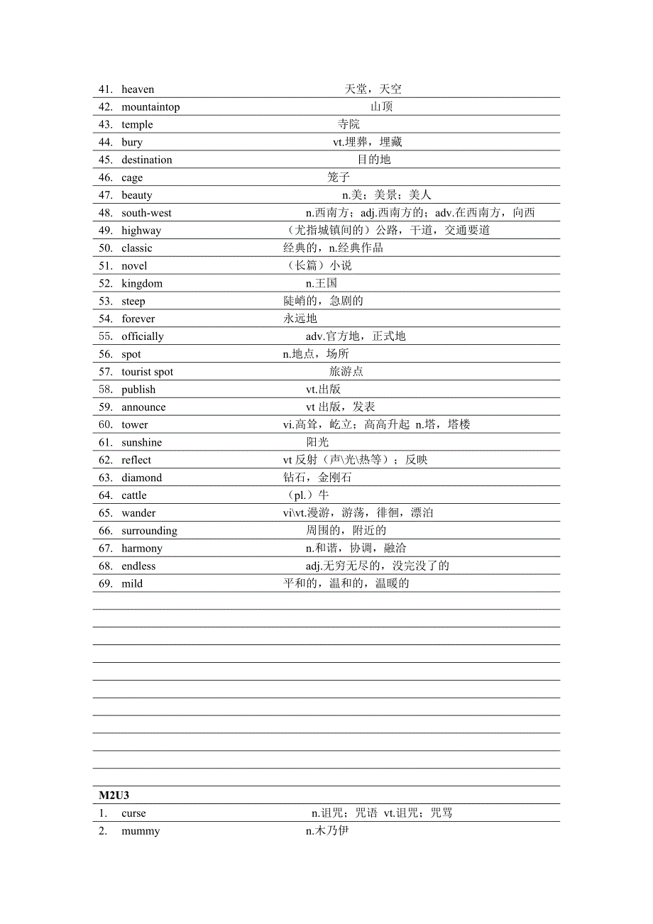 牛津高中英语模块二词汇表(2011年版)_第4页