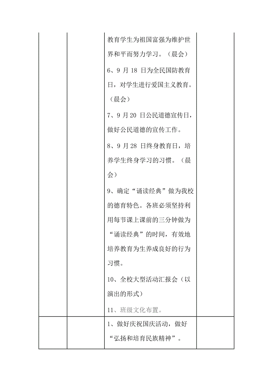 XX小学德育工作月主题及主要活动安排表(最新整理)_第2页