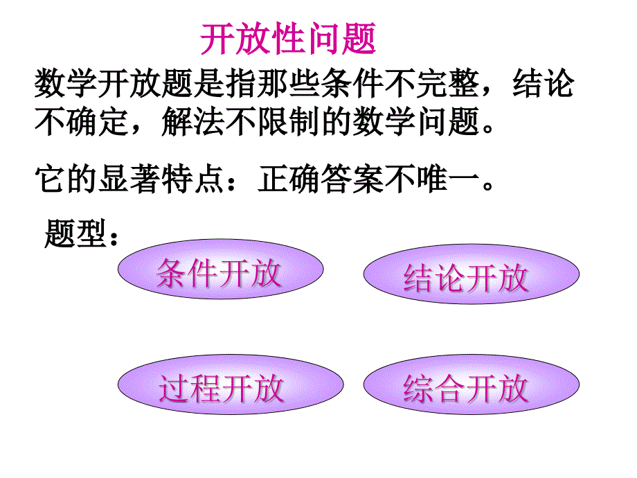 新课标人教版初中数学开放性问题精品课件_第1页