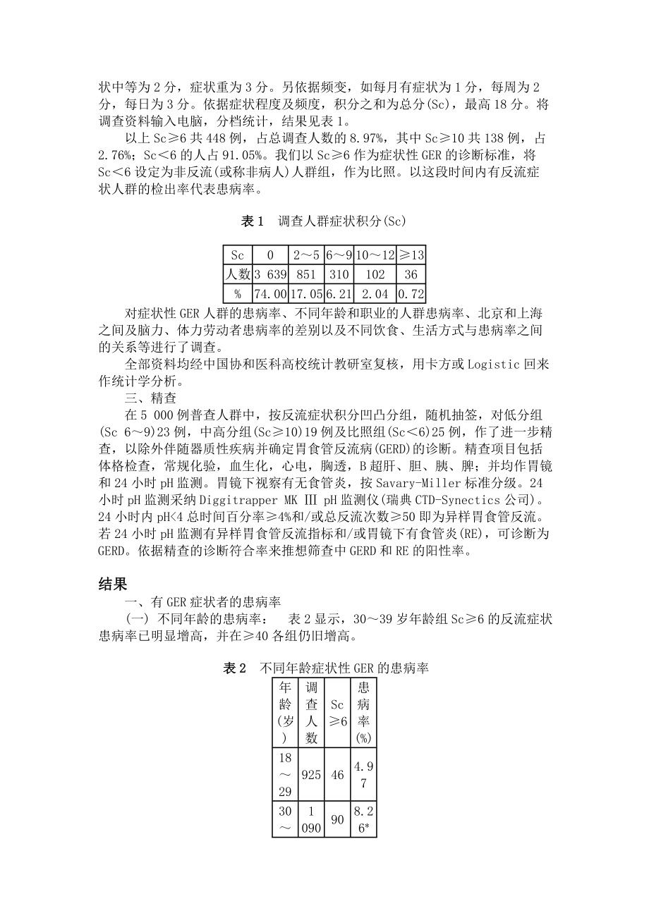 北京上海胃食管反流症状的流行病学调查(精)_第3页