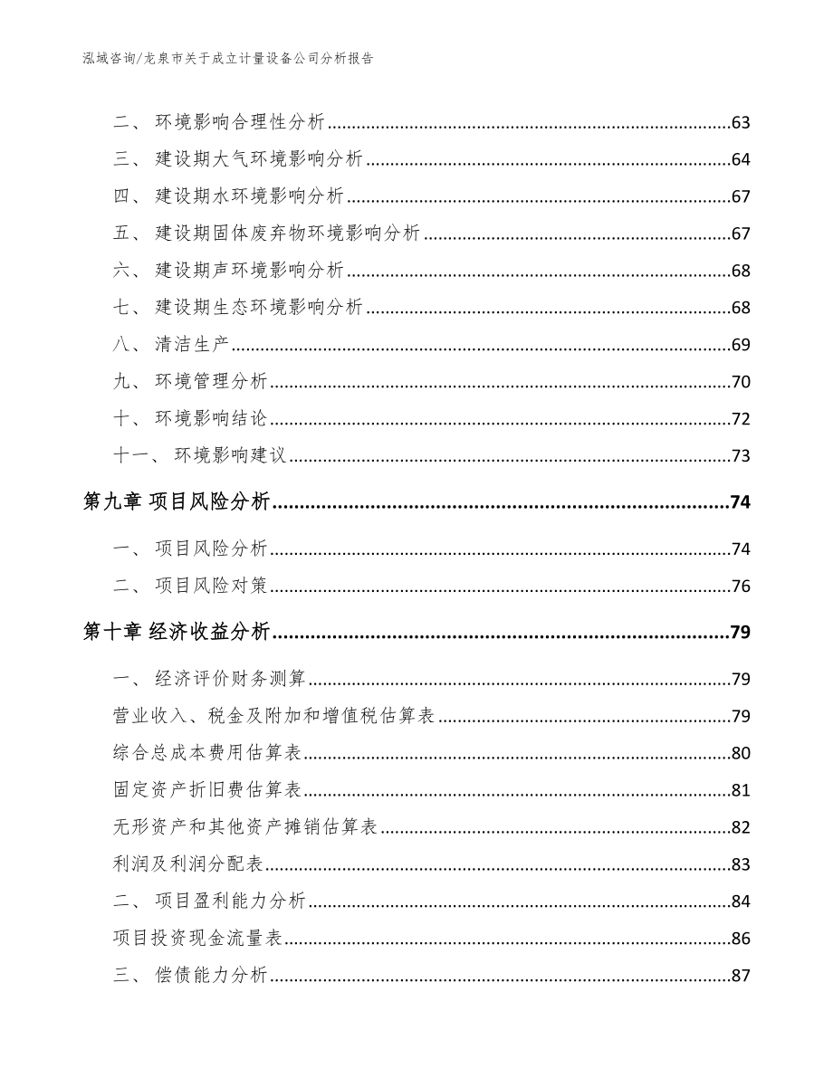 龙泉市关于成立计量设备公司分析报告_模板_第5页