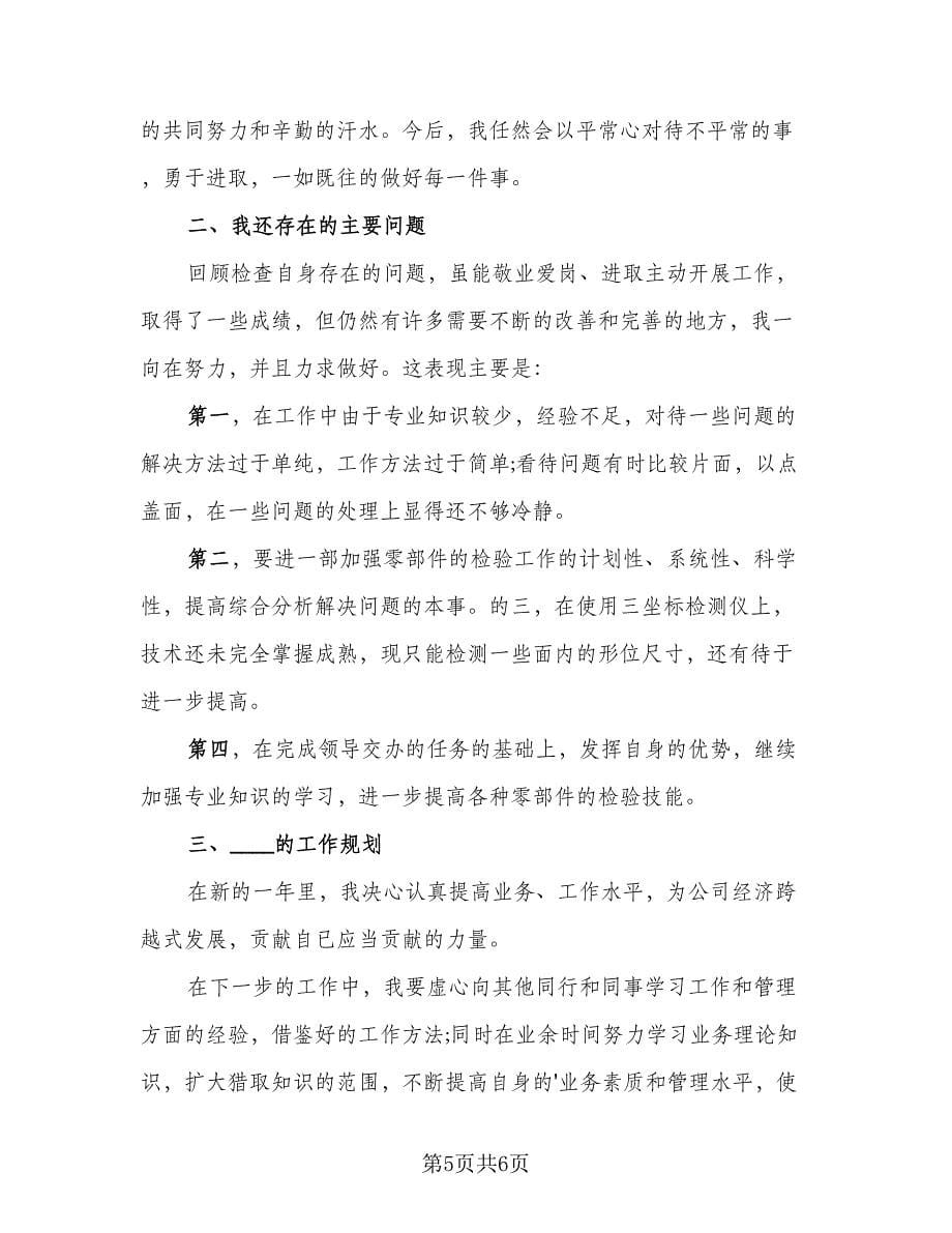 检验员个人工作总结及计划标准模板（二篇）.doc_第5页